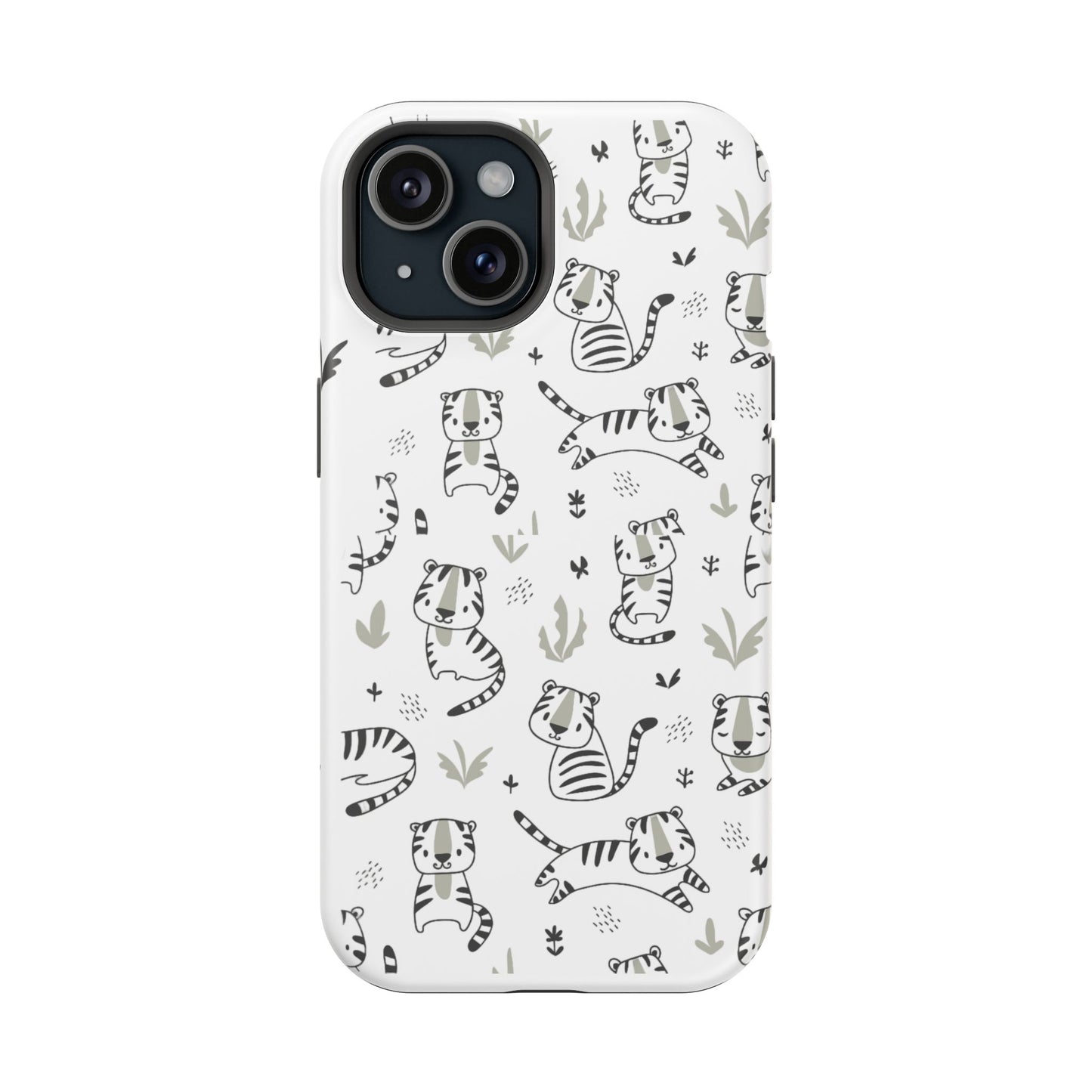 Phone Case - Cat Print for iPhone - Impact-Resistant White Case